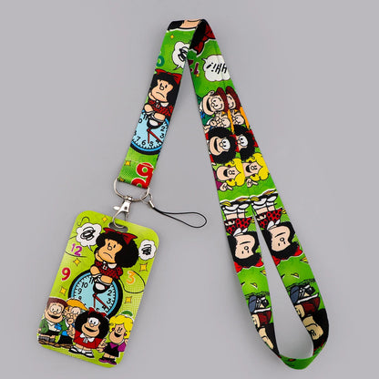 Anime Girl Lanyard Credential Holder