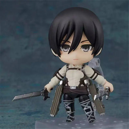 Q Version Mikasa A Ckerman Attack On Titan Action Figure Final Season Q Style #2001 Face Swap Figurine Collectible Desktop Decor