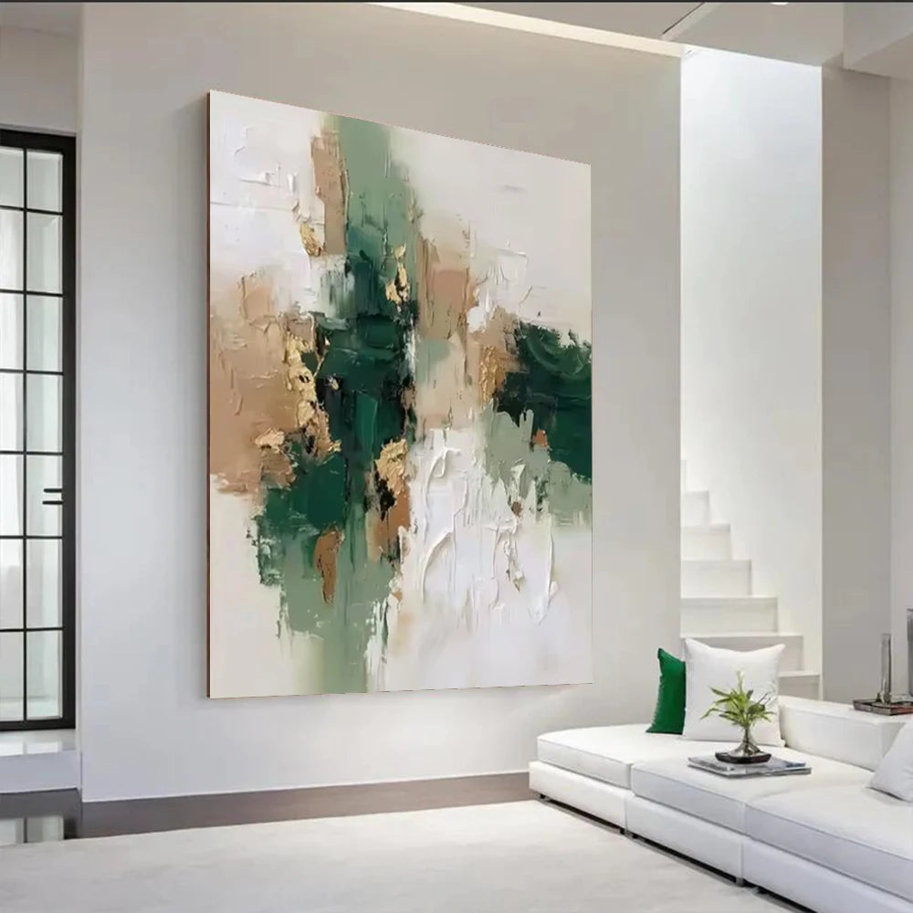 Large Picture Abstract Oil Painting on Canvas - Handmade Art Knife Drawing Wall Images for Home Living Room Decor Mural Artwork