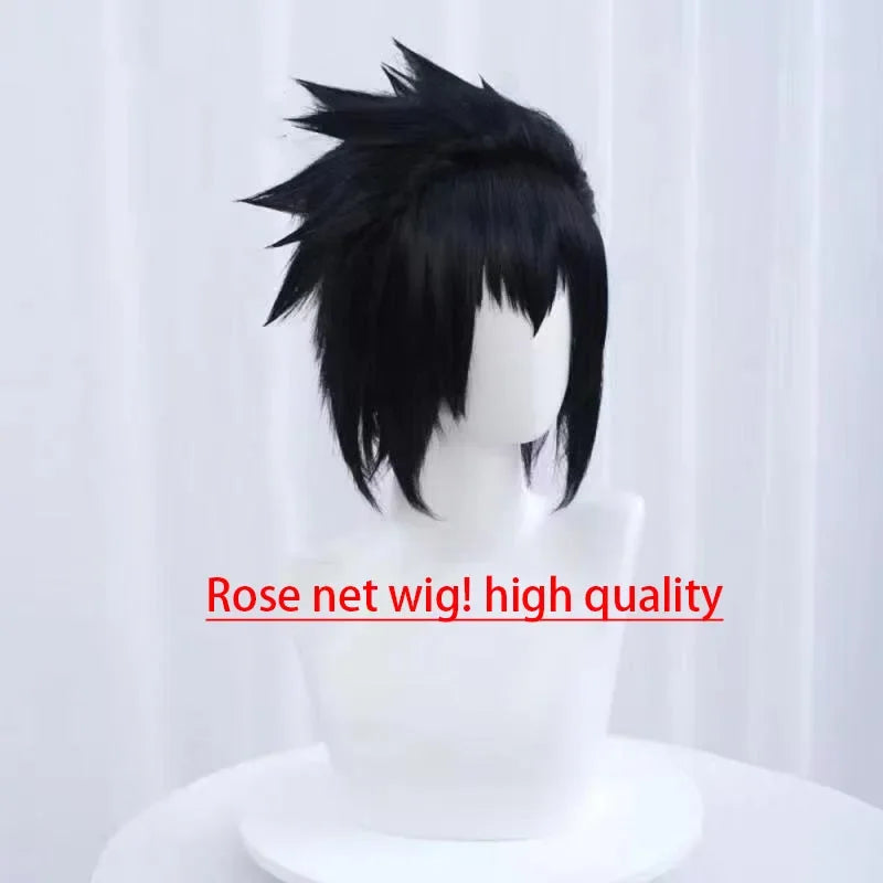 Uchiha Sasuke Cosplay Costume Set - Anime Hokage Shippuden Third Generation Gray Top Suit Wig for Halloween