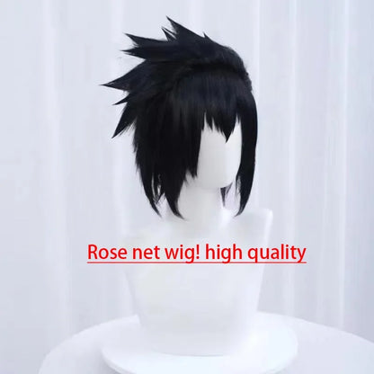 Uchiha Sasuke Cosplay Costume Set - Anime Hokage Shippuden Third Generation Gray Top Suit Wig for Halloween