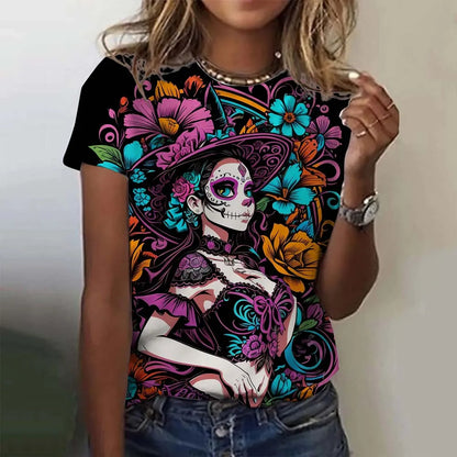 Day of the Dead Skull Oversized T-Shirt
