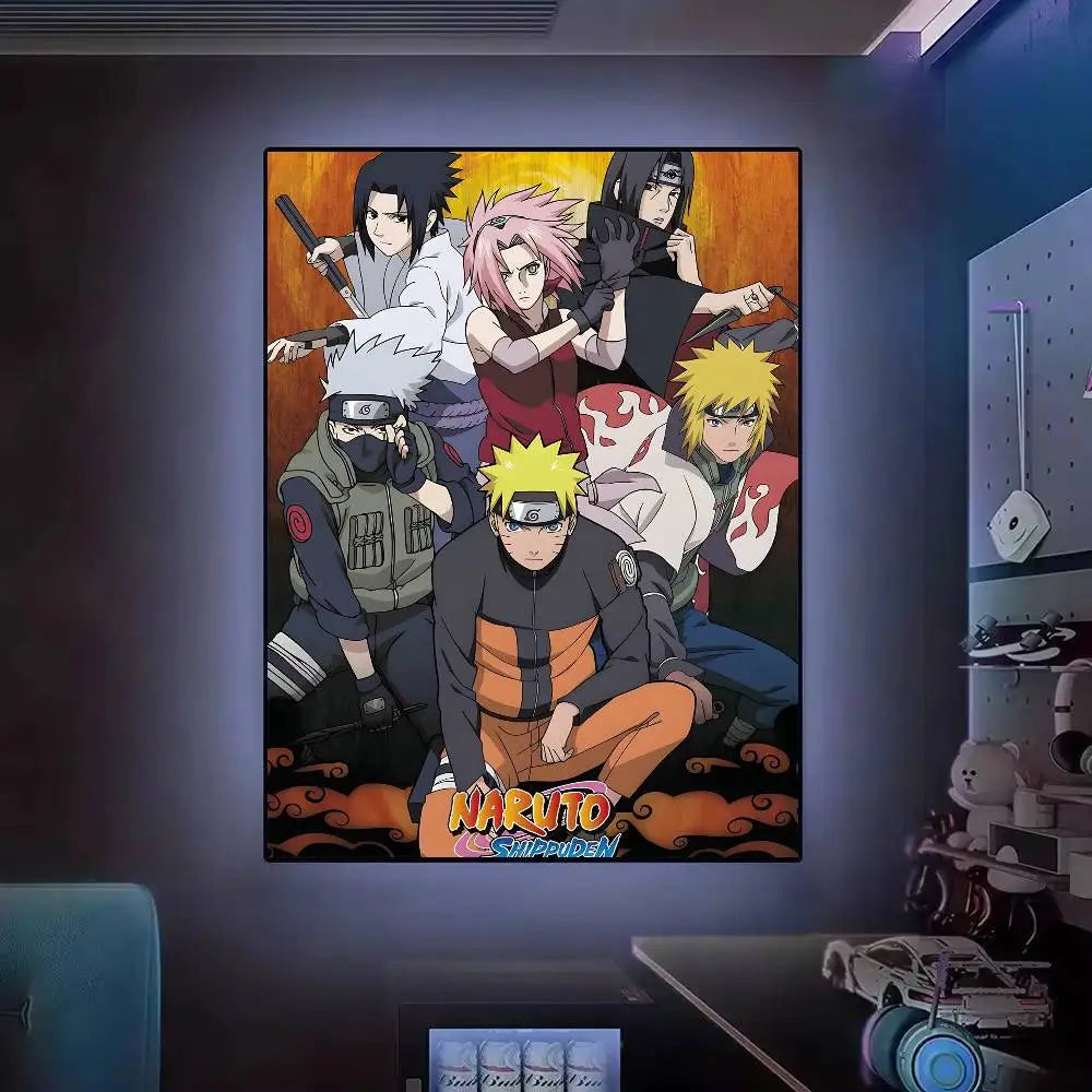 Hot N-Naruto Anime Poster Posters Decorative Paintings Study Bedroom Bar Background Wall Murals Gifts