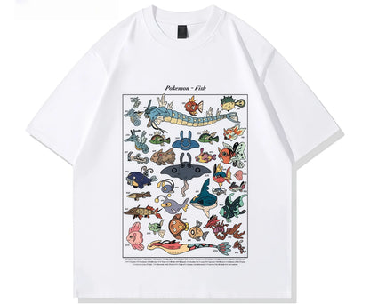 Pokemon Fish Guide Retro T-Shirt