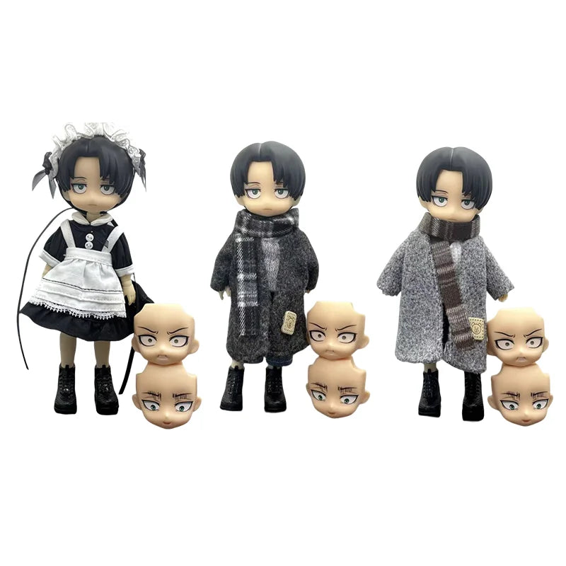 Attack On Titan Levi Ackerman Bjd Ob11 Doll Anime Action Figure Kawaii Model Toy Girls Collectible Ornaments Kids Christmas Gift