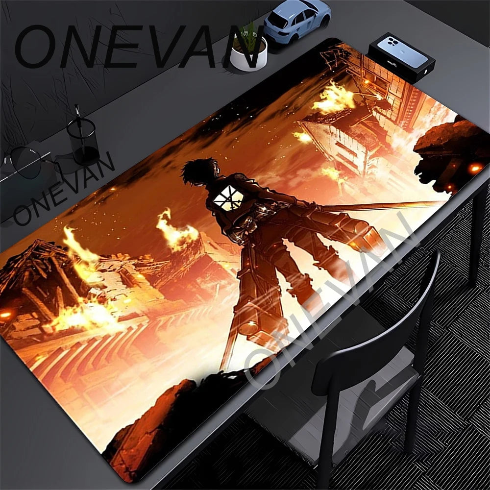 Attack on Titan Anime Large Lock Edge Mouse Pad Computer Mousepad XXL S Gaming Padmouse Gamer Laptop Keyboard Mouse Mats Carpet
