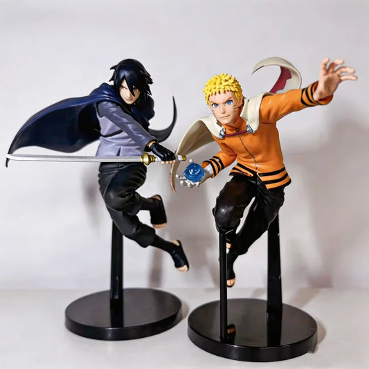 Bandai Naruto Shippuden anime Figures Uchiha Sasuke Hatake Kakashi Combat Form Collectible figure decorative Model Anime Toys