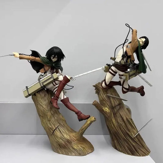 24CM Attack On Titan Mikasa Ackerman Action Figure Anime Character Model Desktop Ornament Collectible Toys Statues Surprise Gift