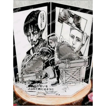 Attack On Titan Anime Toys Man Eren Figures Woman Levi Armin Classic Scene Multi Layer Comic Panel Acrylic Scene Stand Present