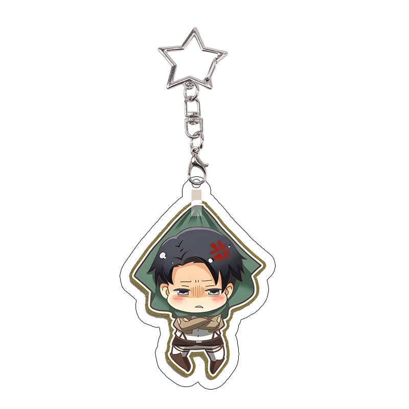 26pcs Attack on Titan Acrylic Keychain Mikasa Annie Levi Chibi Keyring Key Accessories Pendant Collect Reiner Birthday Gift