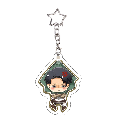26pcs Attack on Titan Acrylic Keychain Mikasa Annie Levi Chibi Keyring Key Accessories Pendant Collect Reiner Birthday Gift