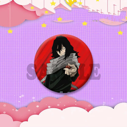 Game Anime Shota Aizawa Cosplay Badge Pin SPTE Plastic Snap-in Brooch