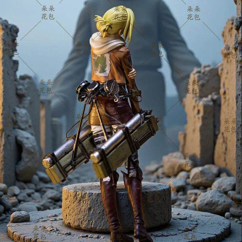 New 28cm Attack On Titan Anime Figures Annie Leonhart Figures Pvc Statue Collection Model Room Decoration Birthday Gift Toys