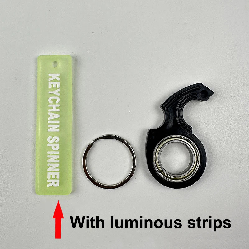 Keychain Metal Fidget Spinner Stress Toy Fingertip Keyring Finger Ring Relieve Anxiety Boredom Party Gift for Kid Adault