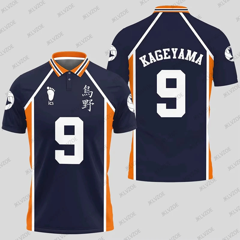 Anime Haikyuu Hinata Cosplay Polo Shirts Summer Shorts Sleeve Men Polos Volleyball Uniform Japan Sports Jerseys Kids Adult Tops