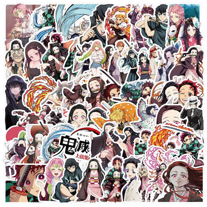 50/100pcs Cartoon Mix Anime Stickers Attack On Titan Jujutsu Kaisen Decals Skateboard Laptop Car Motorcycle Waterproof Sticker