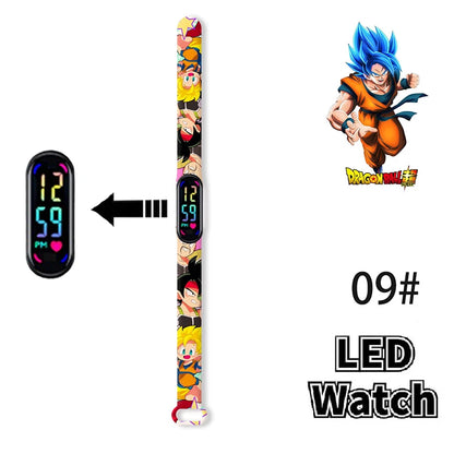 Bandai Dragon Ball Z 2 Fashion Cartoon Action Printing Anime LED Type Watches Kids Watch Birthday Gifts Toys