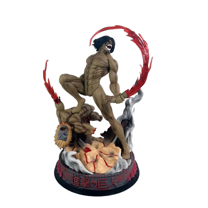 Attack On Titan Eren Yeager Battle Form Titan Figure Collectible Anime Statue Model Desktop Ornament Gift For Anime Fans