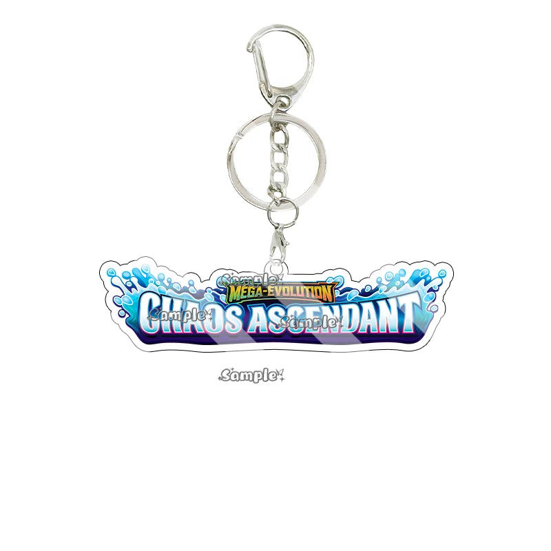 Anime French Version Mega Evolution TCG Logo Pocket Monsters 5cm Acrylic Keychain Creative Small Card Bag Pendant Decoration Toy