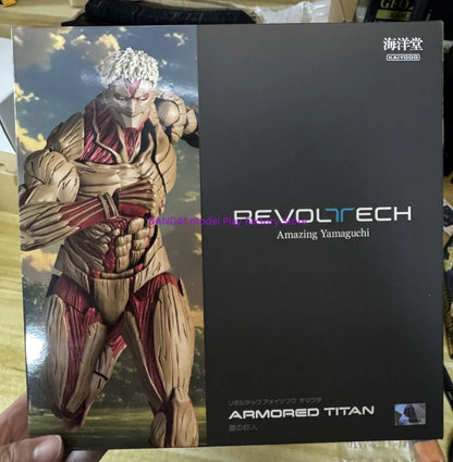 Original Kaiyodo Attack on Titan Amazing Yamaguchi Revoltech NR069 The Armored Titan Reiner Braun Anime Action Figure Model