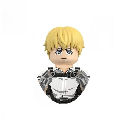 New Attack on Titan Minifigure Keychain Shingeki No Kyojin Eren Levi Mikasa Anime Action Figures Toys for Kids Gift