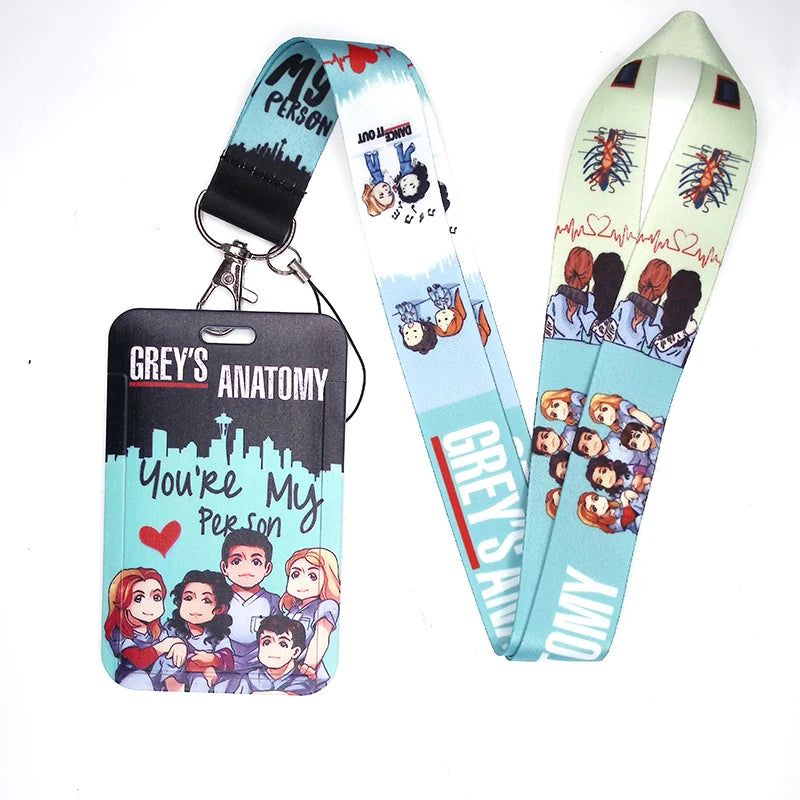 100 Styles Anatomy Credential Holder Keychains Neck Lanyard Pass Card Anime Credit Card Holder Keychain Straps Wholesale