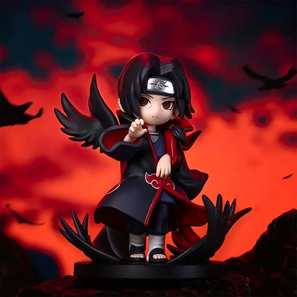 Popular Naruto Anime Figure Random Blind Box Doll Q Version Cute Uchiha Sasuke Figurine Car Decoration Collection Model Toy