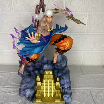 One Piece Jt Enel 28cm Figure Thunder God GK PVC Full Spray Paint Exquisite Statue Anime Model Toy Desktop Deco Collectible Gift