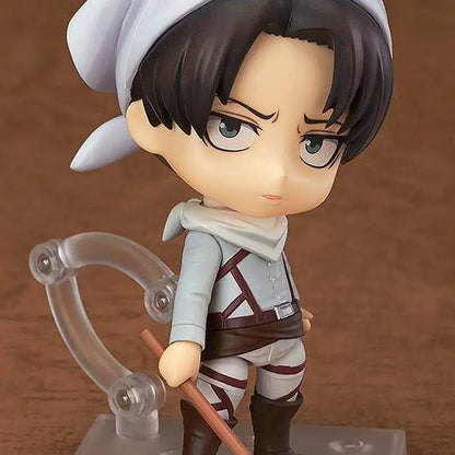#417 Levi Ackerman Cleaning Captain Interchangeable Face Figure Desktop Ornament Collectible Gift For Attack On Titan Anime Fans
