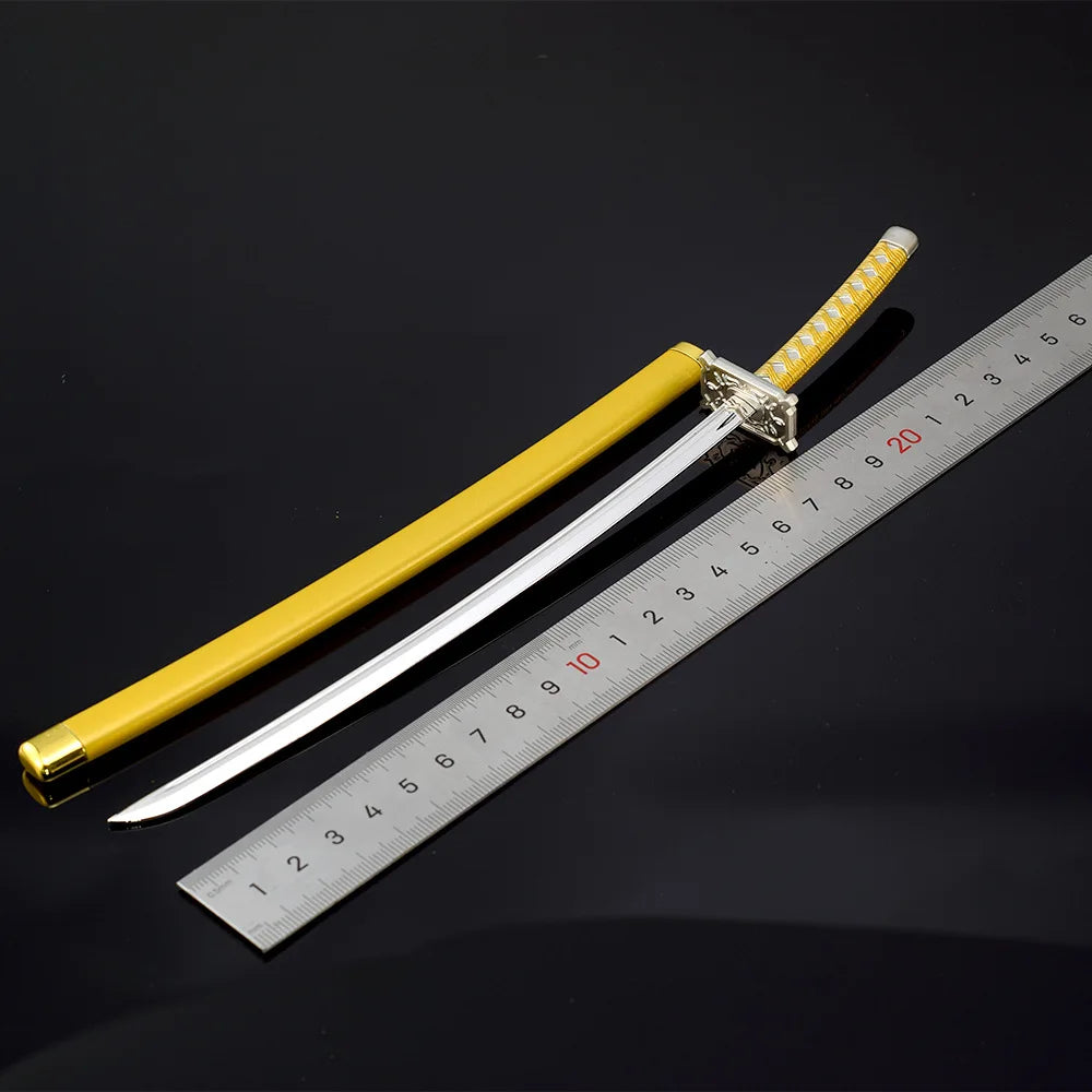 26cm Bleach Mini Tensa Zangetsu Sword Keychain for Fans Anime Peripherals Kurosaki Ichigo Metal Mask Pendant Keychain Gifts