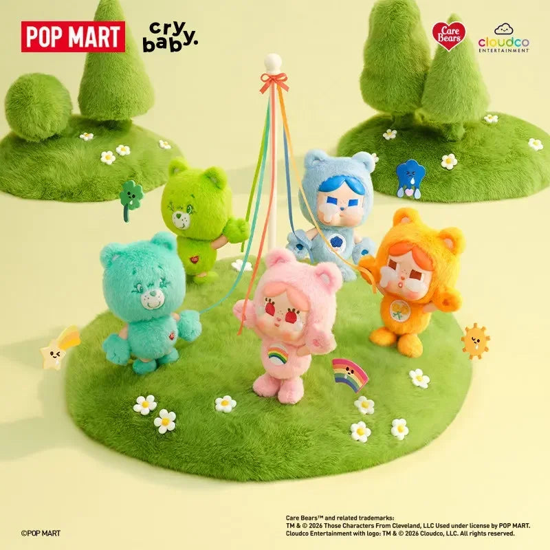 POP MART CRYBABY Care Bears Series Vinyl Plush Pendant Mystery Box Genuine Blind Box Guess Toys Bag Ornament Cute Figurines