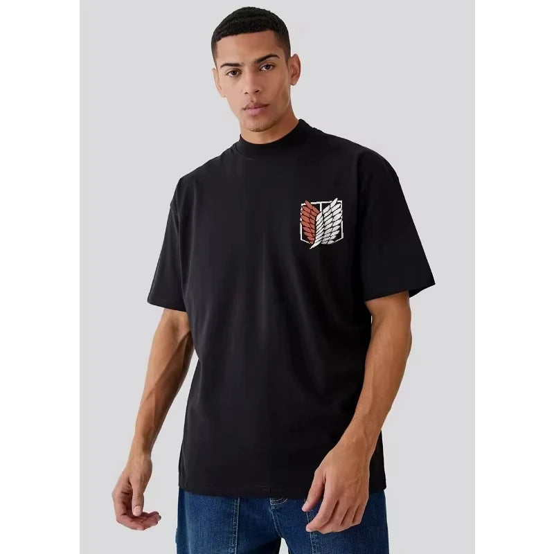 Anime Attack on Titan Printed T-shirt  Summer unisex Loose and Breathable cotton T-shirt Top