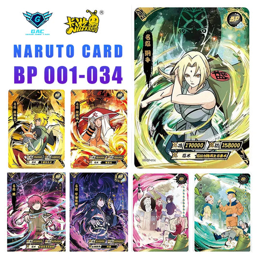 Kayou Anime Card Naruto Card BP Full Series No.01-034 Rare Uzumaki Kakashi Gaara Onoki Haku Anime Collection Card Kids Toy Gift