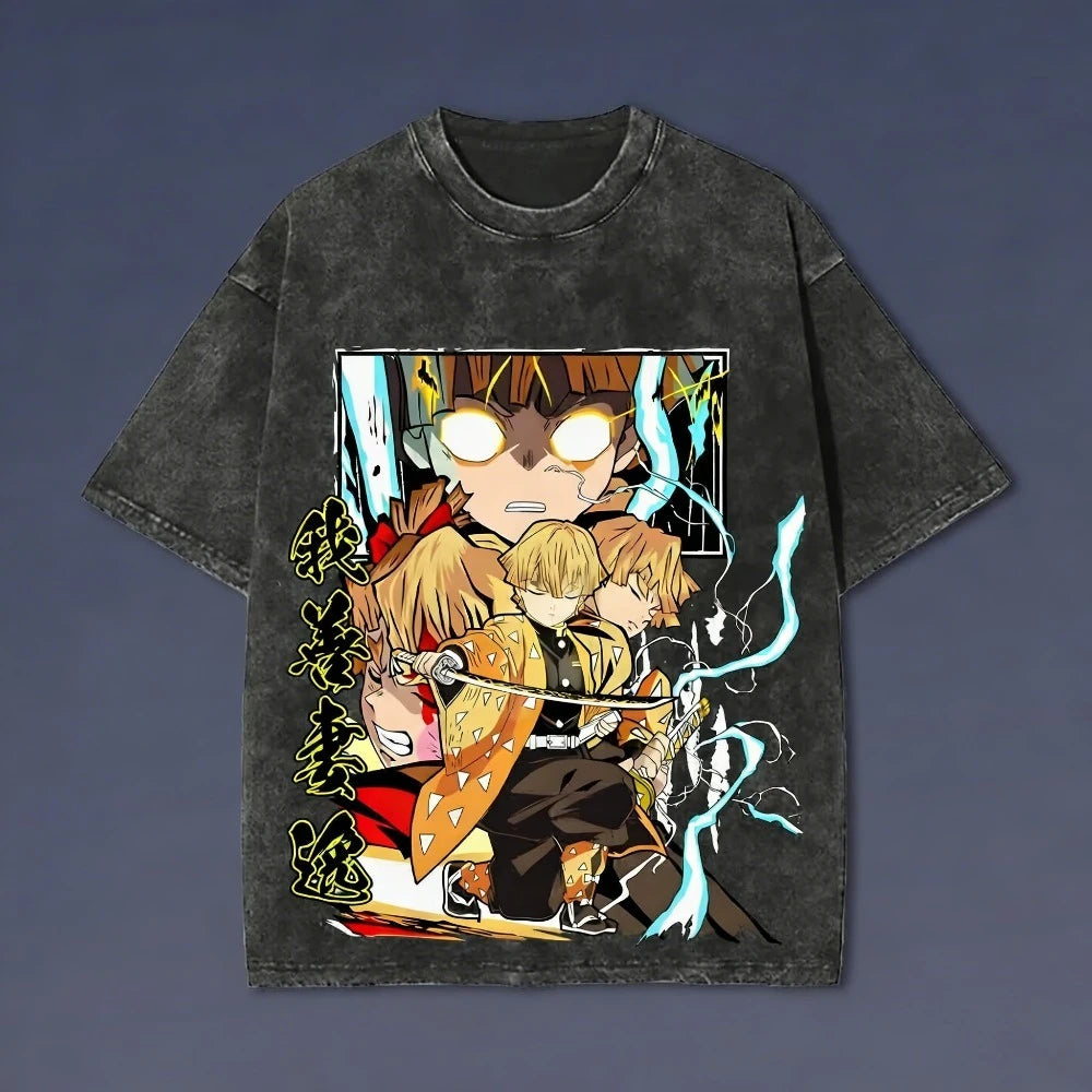 Demon Slayer Sanemi Shinazugawa Washed T-Shirt