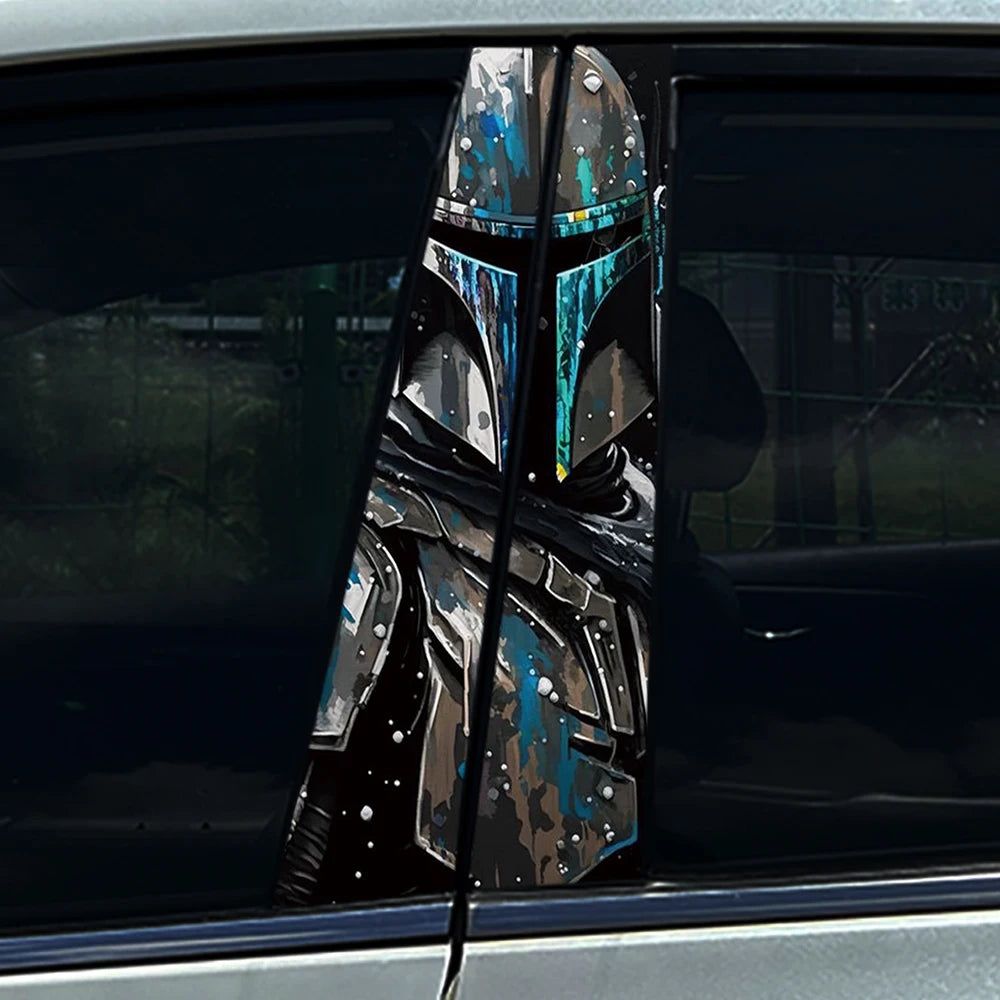 Graffiti Anime Mandalorian Yoda Car B Pillar Sticker