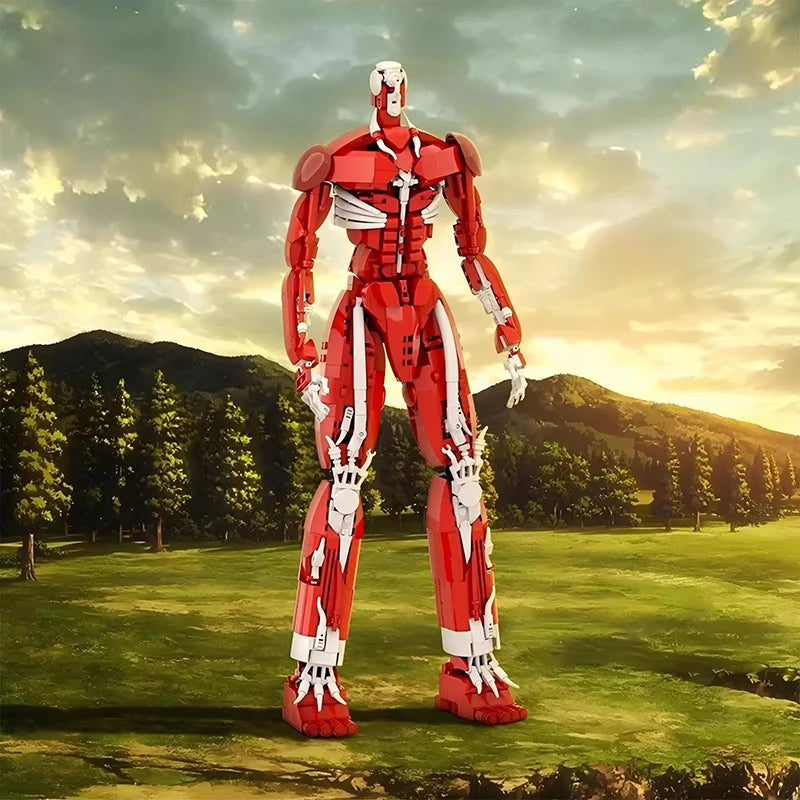 Bricklink MOC Anime Attack on Titan Action Figures Bricks Colossus Titan Mecha Robot Sets Building Blocks Toys For Children Gift