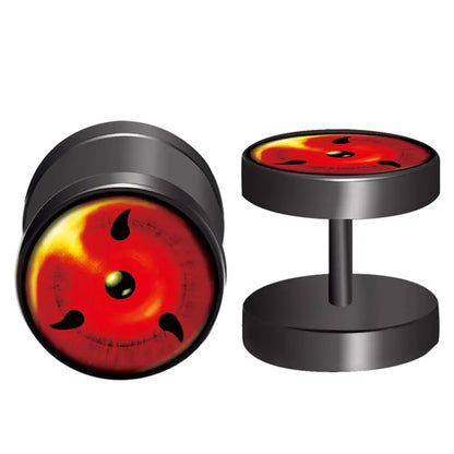 Anime Uzumaki Naruto Figures Earrings Accessories Uchiha Itachi Sharingan Cosplay Party Studs Earrings Toys for Women Girl Gift