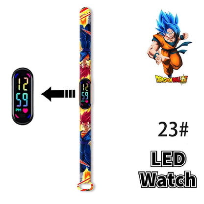 Bandai Dragon Ball Z 2 Fashion Cartoon Action Printing Anime LED Type Watches Kids Watch Birthday Gifts Toys