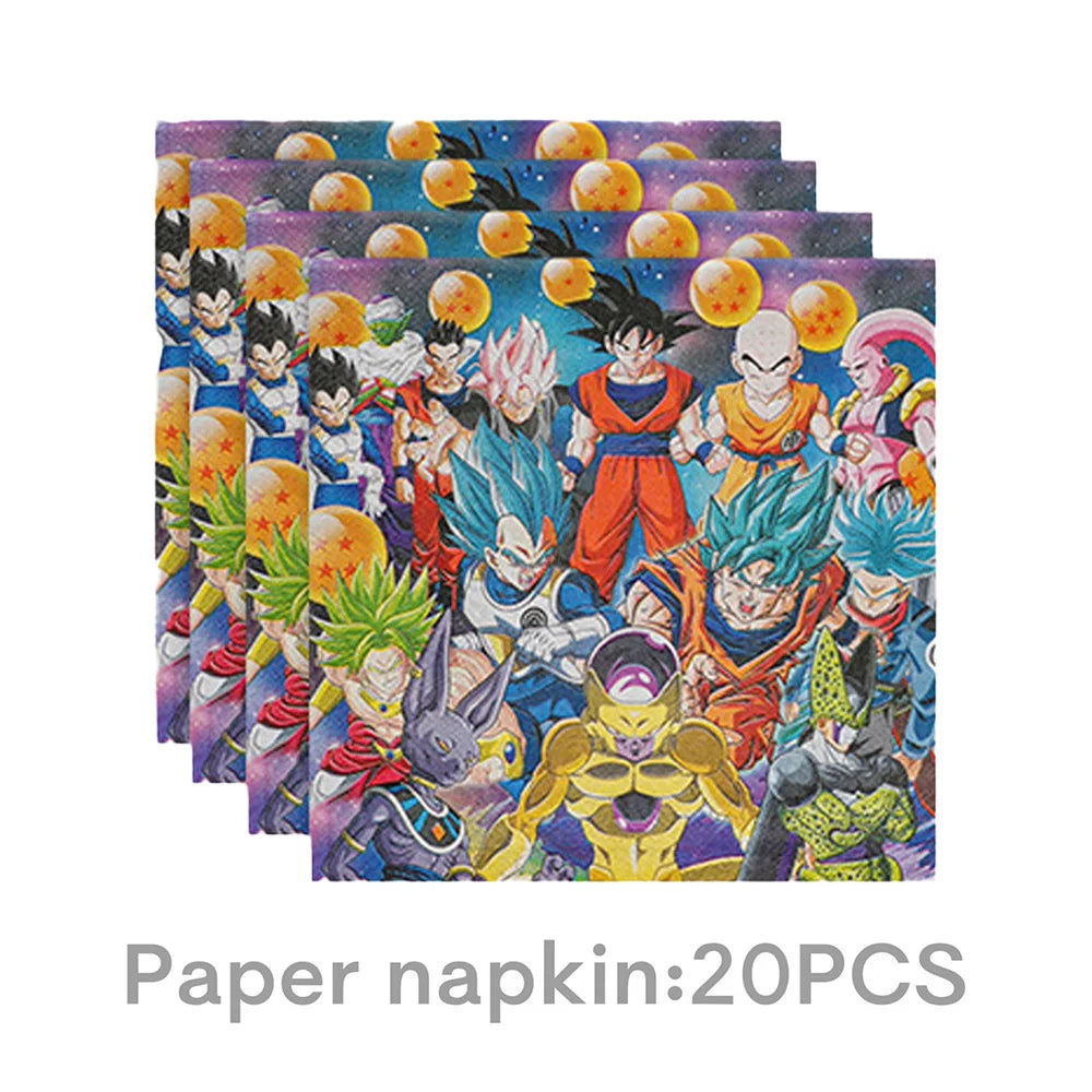Dragon Ball Birthday Party Decorations Party Supplies Tablecloths Paper Cup Plates Napkin Gift Bags Banners Baby Birthday Shower