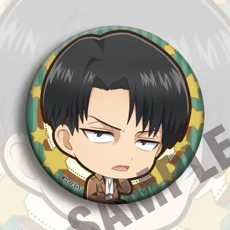 Japanese Official Attack On Titan Anime Badge 58mm C Version Mikasa Levi Pin Collectible Gift Cosplay Merchandise Poster