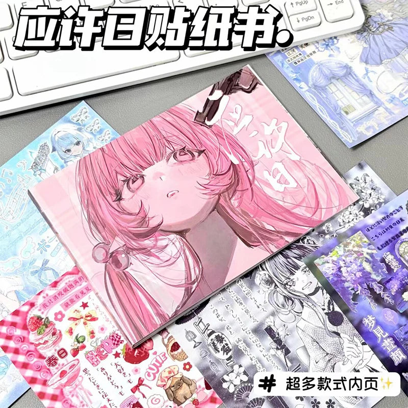 Kawaii Animation Character Stickers Cute Cartoon Japanese Retro Cut Film Sticker Book Scrapbooking DIY Decoration Sticker Gifts