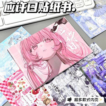 Kawaii Animation Character Stickers Cute Cartoon Japanese Retro Cut Film Sticker Book Scrapbooking DIY Decoration Sticker Gifts