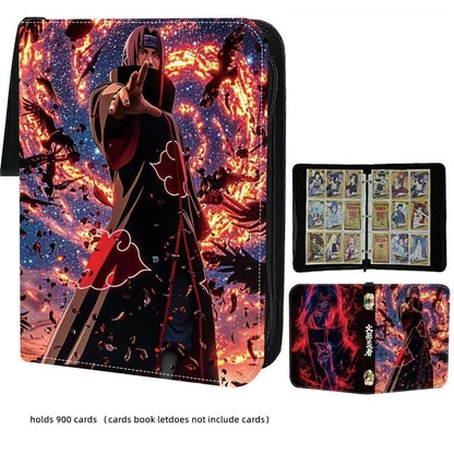 Naruto Card Binder 4/9 Pocket Trading Card Holder Anime Card Binder with 50 Inner Pages Zipper Holder Up To 900 Cards