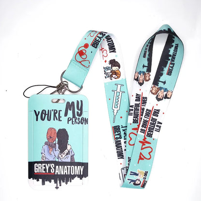 100 Styles Anatomy Credential Holder Keychains Neck Lanyard Pass Card Anime Credit Card Holder Keychain Straps Wholesale