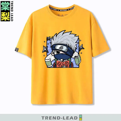 Naruto Q-version Uzumaki Naruto Obito Uchiha Sasuke Cartoon Character Children's Short Sleeved Loose Trendy Parent-child T-shirt