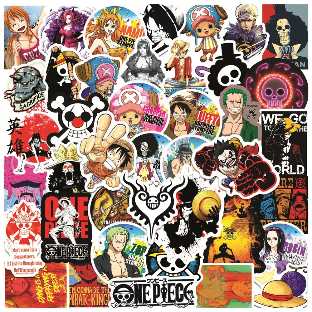 50/100pcs Cartoon Mix Anime Stickers Attack On Titan Jujutsu Kaisen Decals Skateboard Laptop Car Motorcycle Waterproof Sticker
