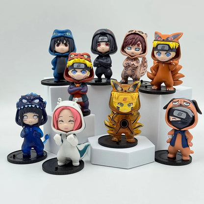 Hot Naruto Itachi Sasuke Kakashi Gaara Series 9PSC set Blind Box Trendy PVC Toy Figure Pendant Collection Birthday Present
