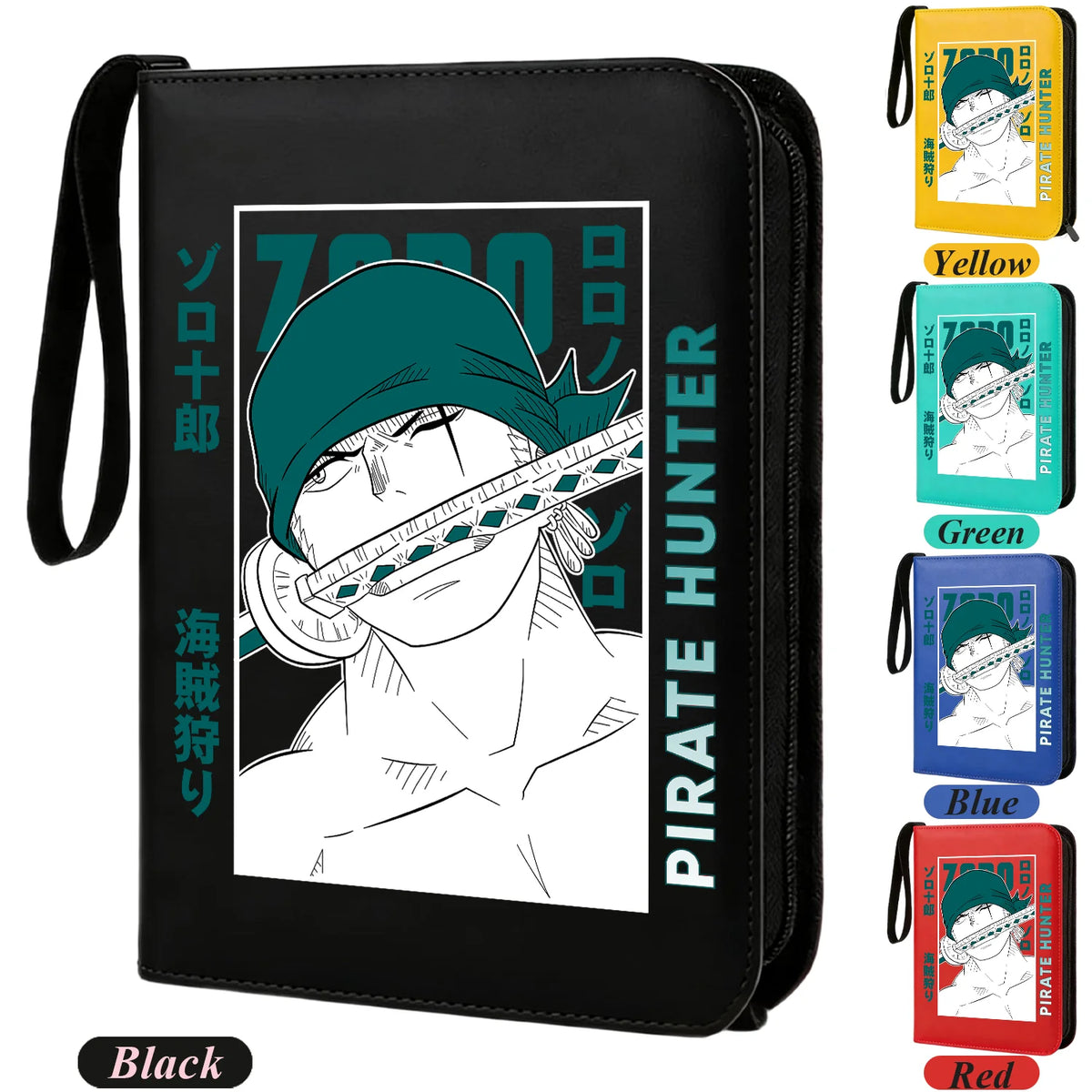 400pcs Anime ONE PIECE Zipper Card Album Book Collection Card Storage Folder Hold Zoro Luffy Game Cards Binder Holder Protector