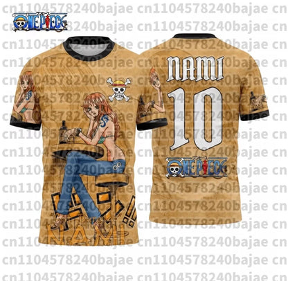 2026 One Piece Graphic T-shirt Japanese anime football jerseys Sports Dry Quickly Men's T-Shirt Children's Clothing Tee Woman