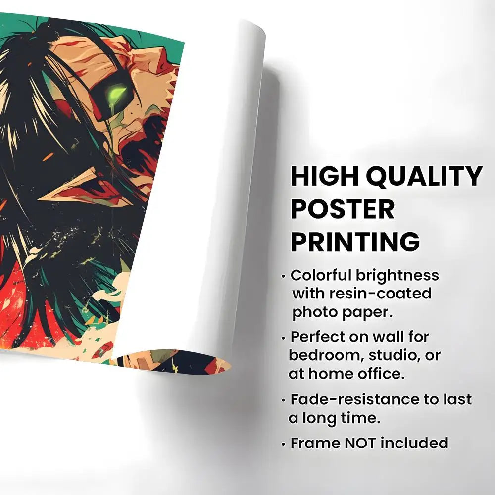 Anime Attack on Titan Poster Self-adhesive Art Waterproof Paper Sticker Coffee House Bar Room Wall Decor